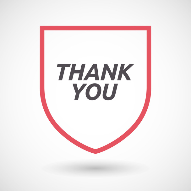 Isolated line art shield icon with    the text THANK YOU - Vector, Image