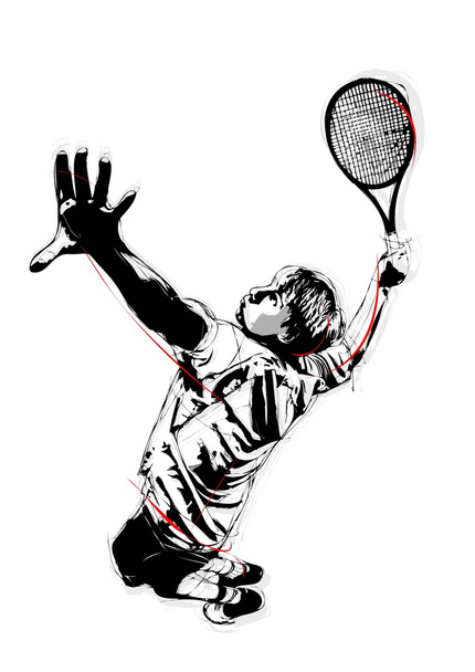 テニス選手 - ベクター画像