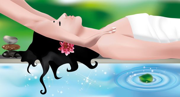 Massage in spa - Vector, Image