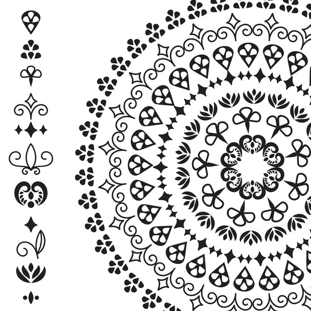 ethnic design elements and rounded pattern - Vector, Image