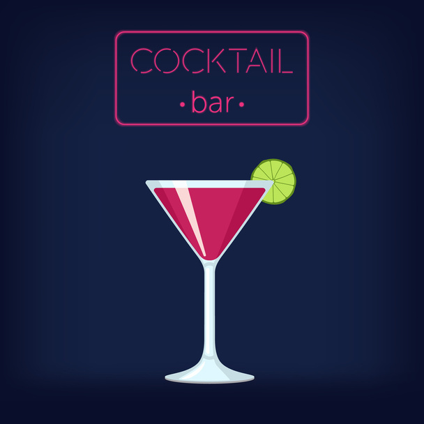 Cosmopolitan Cocktail Illustration - Wektor, obraz