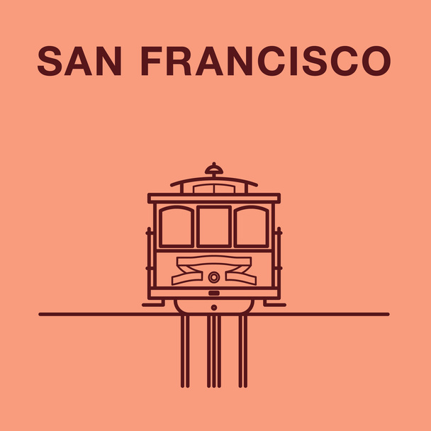 Lanovka San Francisco.  - Vektor, obrázek