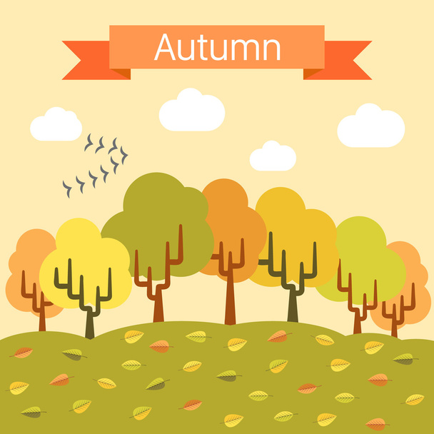 Herfst bos illustratie - Vector, afbeelding