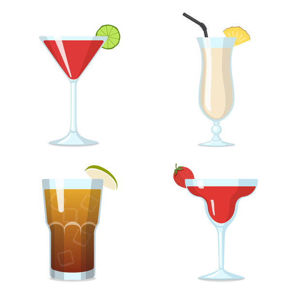 Cocktails Set Illustration - Vector, Image