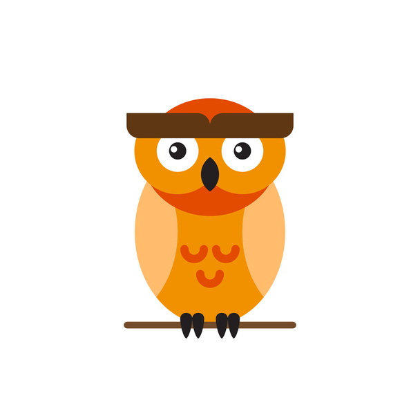 Cute orange bright owl  - Вектор, зображення