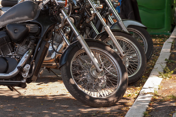 set of motorcycles in row  - Photo, Image