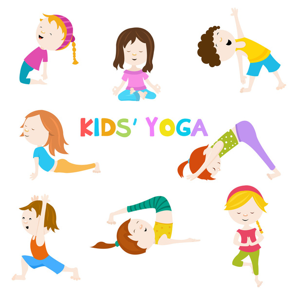 Kids' Yoga Set - Vector, Image