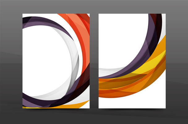 Χρώμα κύματα abstract ιστορικό γεωμετρικά Α4 εκτύπωσης πρότυπο επιχειρήσεων - Διάνυσμα, εικόνα
