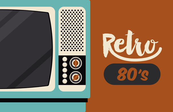 retro pôster tv design ícone isolado
 - Vetor, Imagem