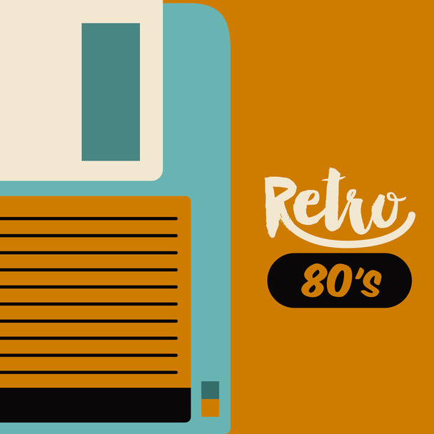 retro diskety plakát, samostatný ikony designu - Vektor, obrázek
