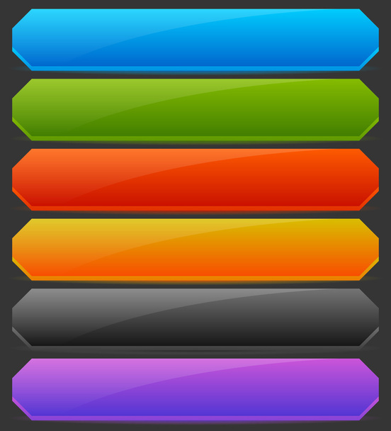 Retângulo horizontal brilhante, botões coloridos
 - Vetor, Imagem