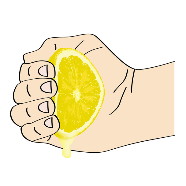 el bir limon sıkarak - Vektör, Görsel