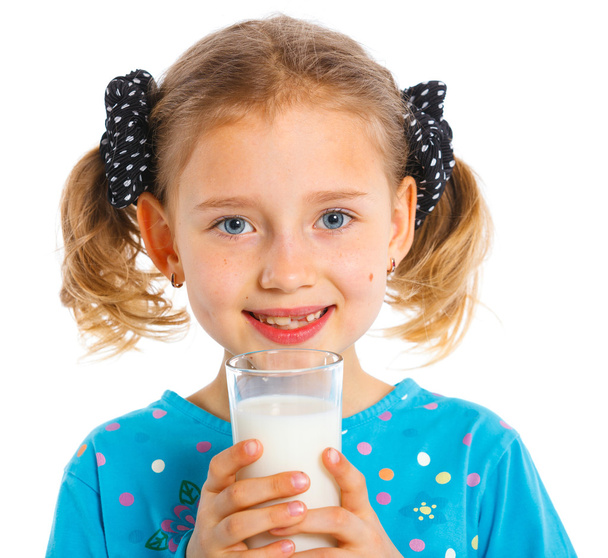 Girl with milk - Foto, imagen