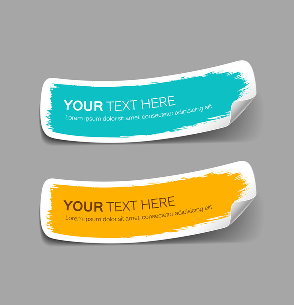 Colorful label paper brush stroke - Vector, Image