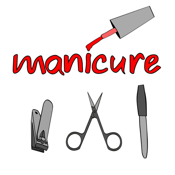  herramientas para la manicura - Vector, imagen