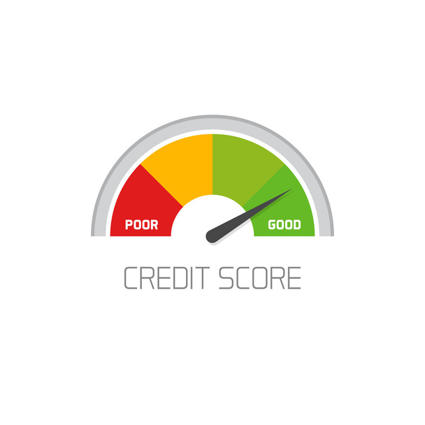 Credit score scale showing good value vector icon isolated - Вектор, зображення