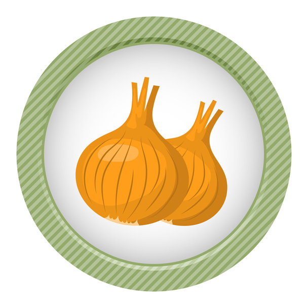 Onion colorful icon - Vector, Image
