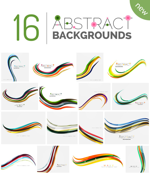 Collectie van Golf abstracte achtergronden - Vector, afbeelding