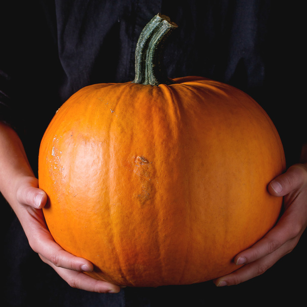 Big Pumpkin in child's hands - Photo, image