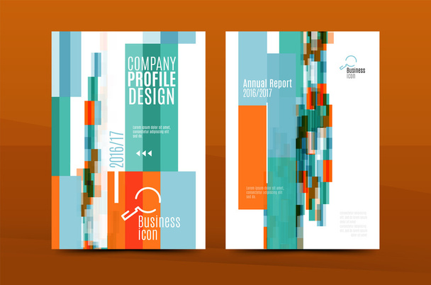 Geometric design A4 size cover print template - Vector, Image