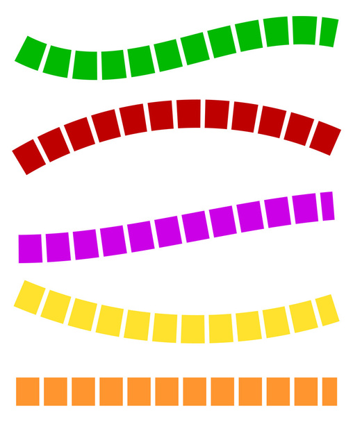 Set of colorful dashed lines - Vector, Image