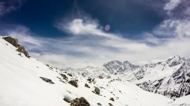 Snowy Mountains and Clouds Timelapse - Footage, Video