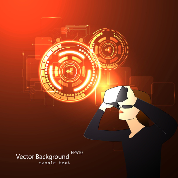 glasses with the virtual reality - Wektor, obraz