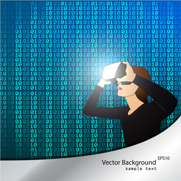 glasses with the virtual reality - Vektör, Görsel