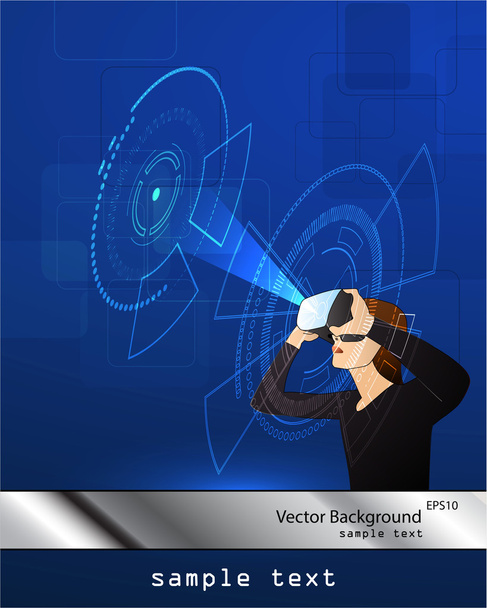 очки с виртуальной реальностью
 - Вектор,изображение