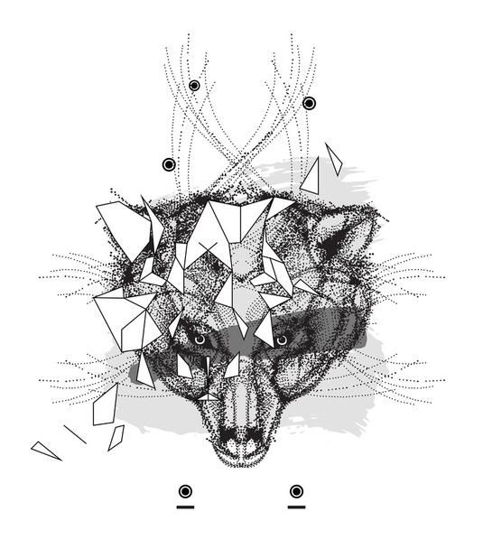 動物クマ頭の三角形のアイコン - ベクター画像