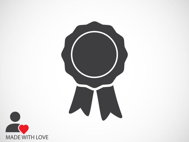 badge with ribbons graphic icon - Vector, Image