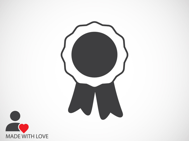 badge with ribbons graphic icon - Vector, Image