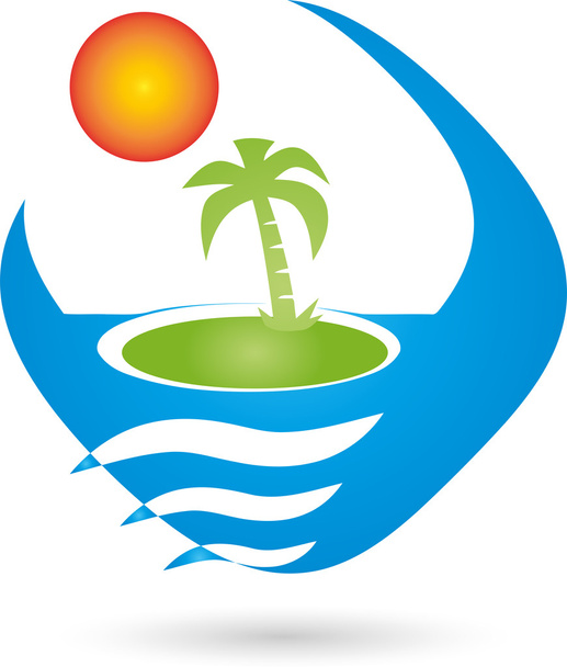 Logo, Tropische Insel, Insel, tropical island - Vector, Image