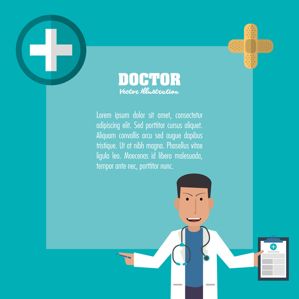 Doctor icon. Medical and Health care design. Vector graphic - Вектор,изображение