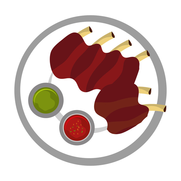 Delicious food and gastronomy graphic isolated flat design. - Vector, Image