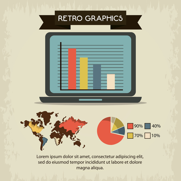 Infographics icon. Retro design. Vector graphic - Wektor, obraz