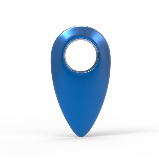 3d rendering blue map pointer icon isolated with white - Photo, Image
