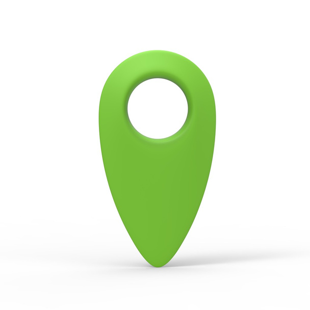 3d representación icono puntero mapa verde aislado con blanco
 - Foto, imagen