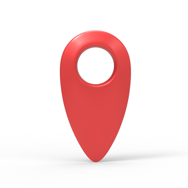 3d rendering red map pointer icon isolated with white - Photo, Image