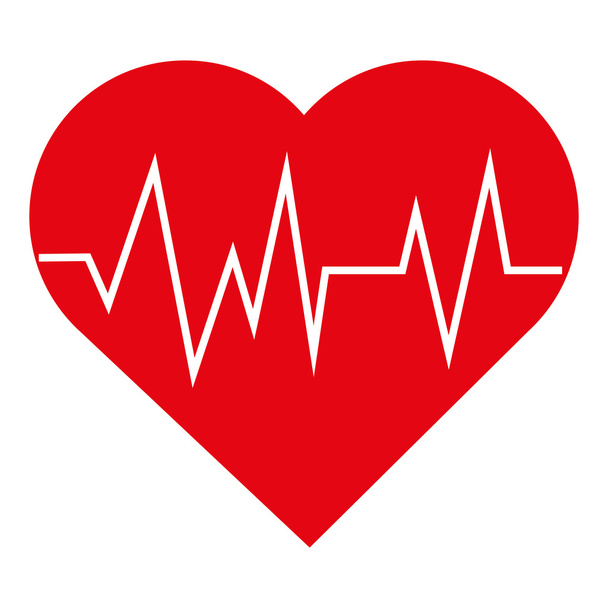 Corazón con icono de cardiograma
 - Vector, imagen