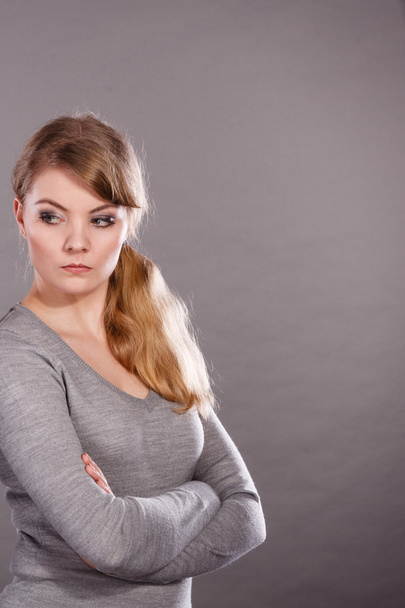 Angry blonde woman portrait - Photo, image