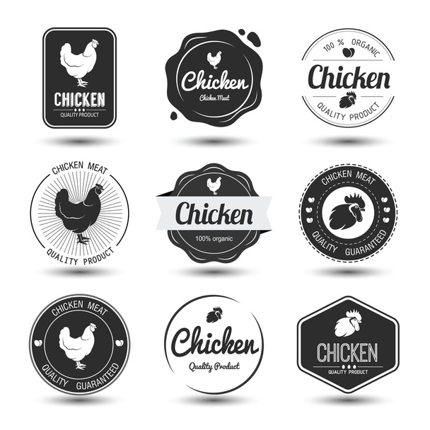 Chicken label vector - ベクター画像