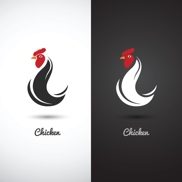 Chicken and cock ,Rooster vector - Vektör, Görsel