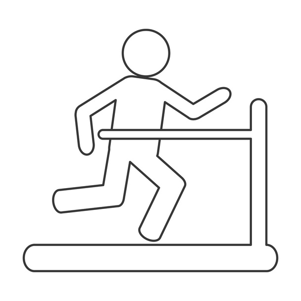 persona corriendo en la cinta pictograma icono
 - Vector, Imagen