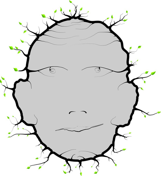 human head leaves - Vektor, kép