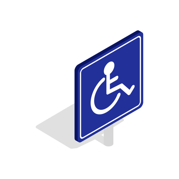 障害者のハンディキャップ アイコン、等角投影の 3d スタイル - ベクター画像