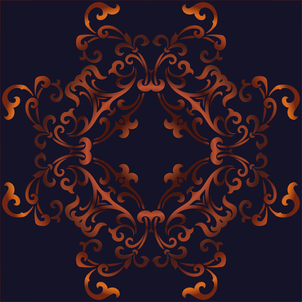 Golden ornament frame in Victorian style on a dark background. Element for design. - Vector, Image