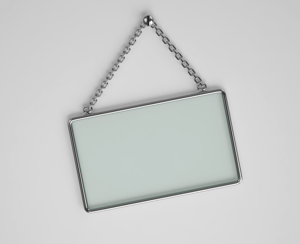 Tablero de vidrio con marco de metal
 - Foto, imagen