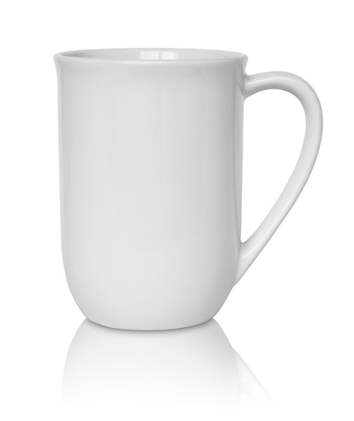 leere weiße Tasse isoliert auf weißem Hintergrund - Foto, Bild