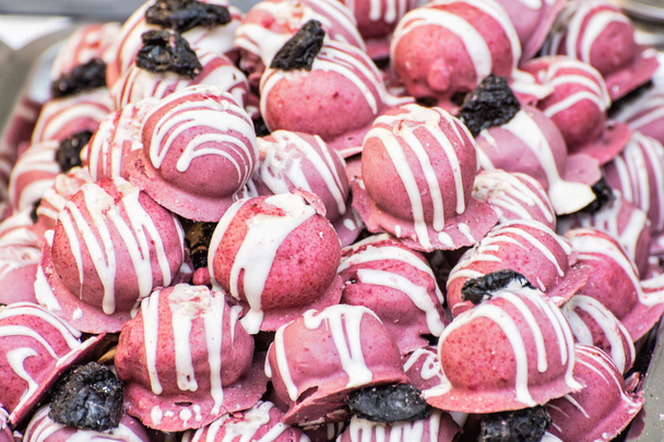 Růžové sladké bonbony v cukrárnu - Fotografie, Obrázek